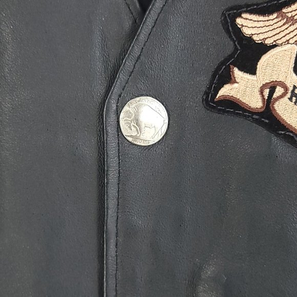 Bikers Dream Apparel Leather Vest Buffalo Nickel Snaps Pins Patches Men's 4XL - Picture 4 of 16